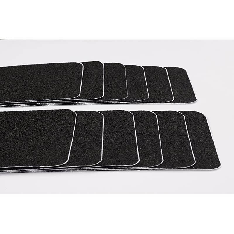 Non-Stair Tape,12 Pack - Indoor & Outdoor Waterproof Safety Stair Treads, High Traction Friction Abrasive Adhesive for Steps, 6" x 24", 80 Grit, Black