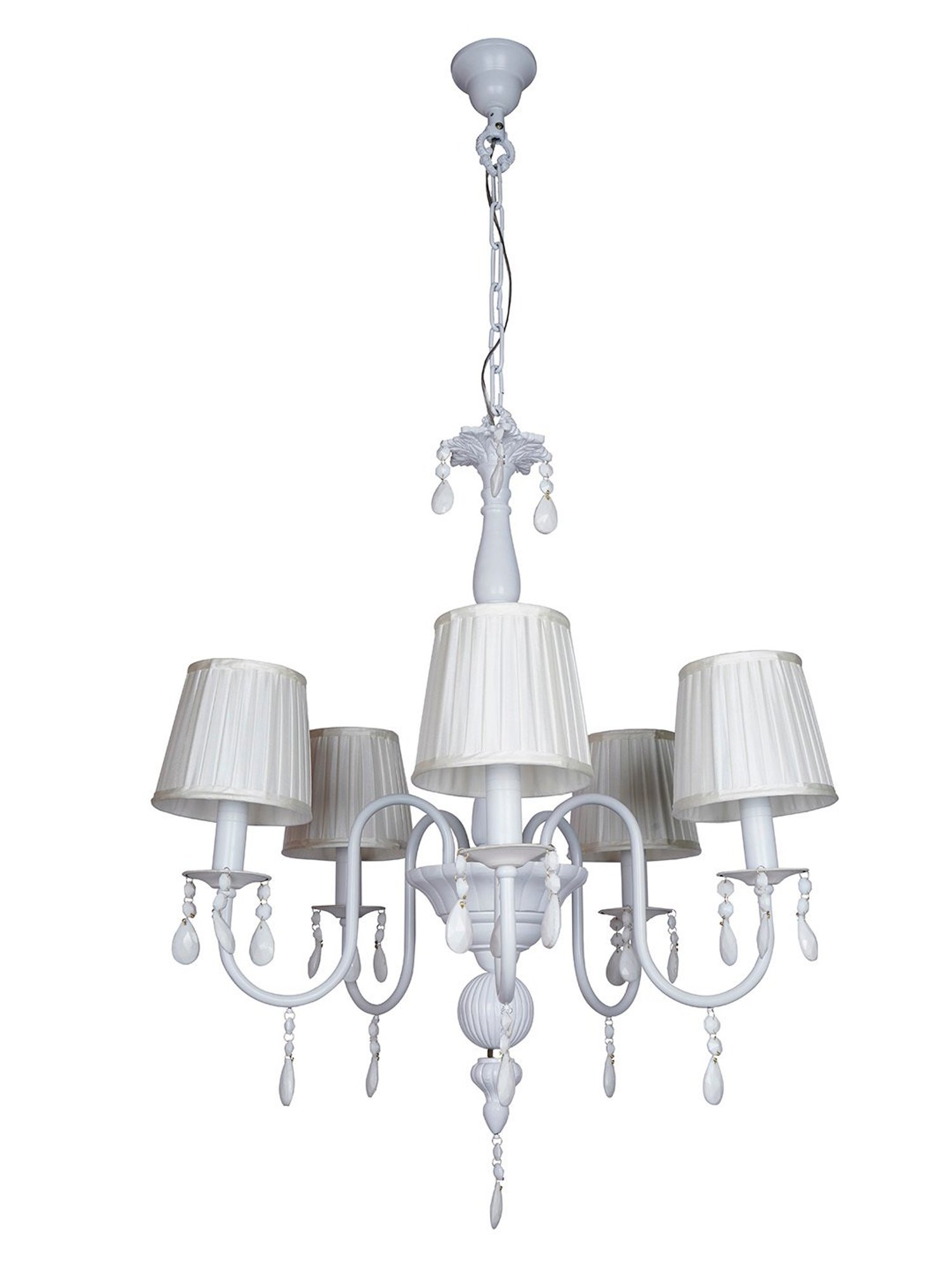 FOS LIGHTING Sparkling Elegance White Mild Steel Pleated Chandelier