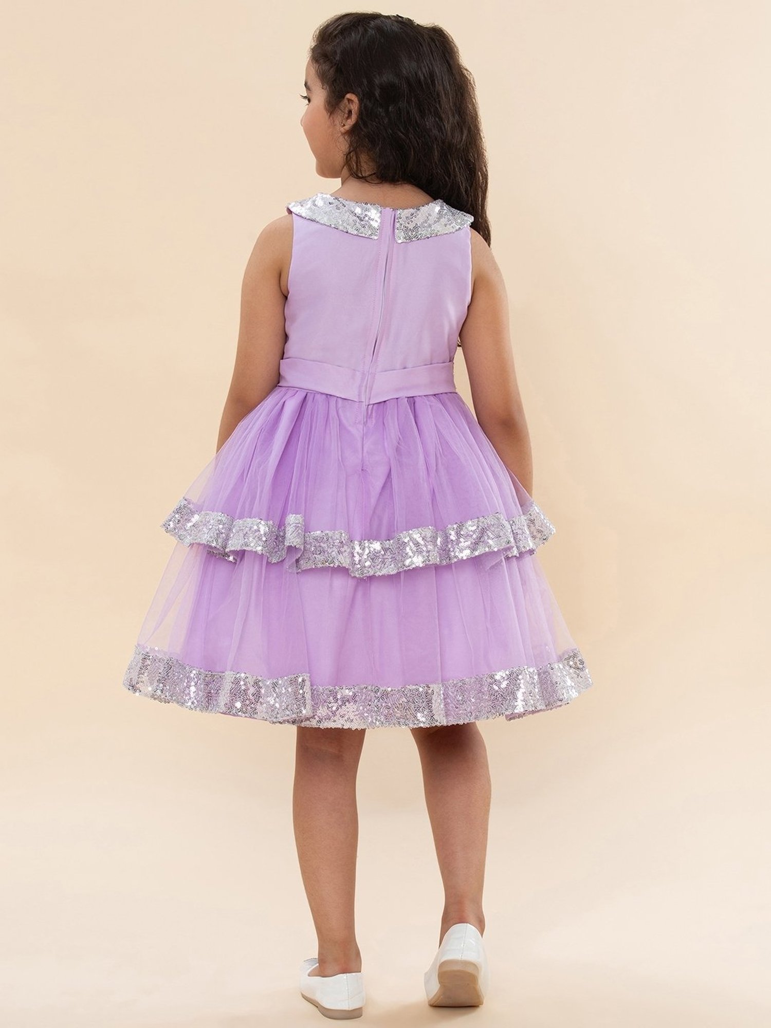 A.T.U.N. Kids Mauve Sequence Avery Dress