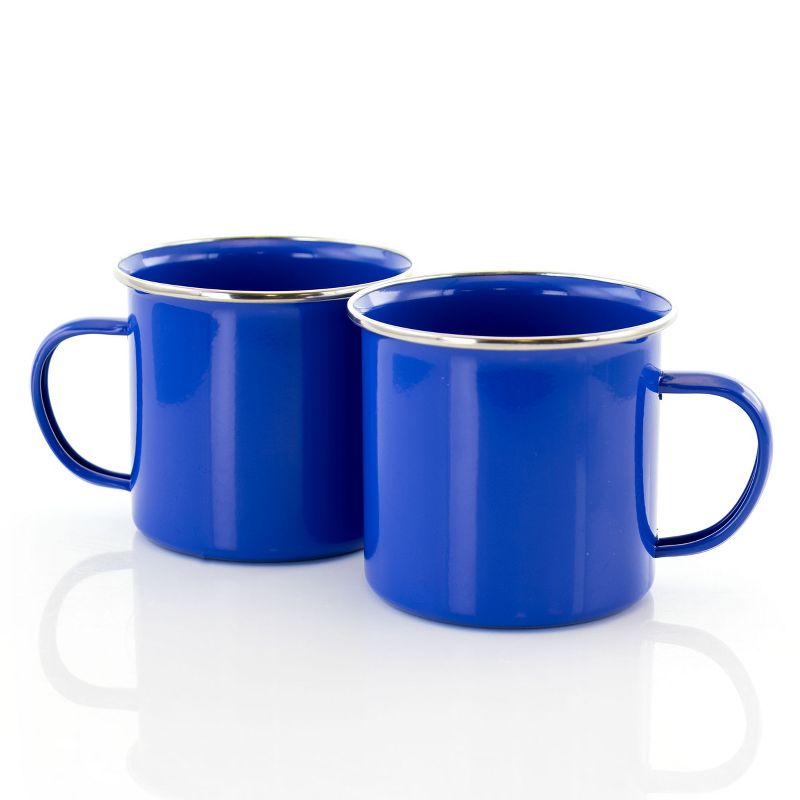 Studio California Blutique 6 Piece 18 Ounce Galvanized Steel Mug Set in Blue