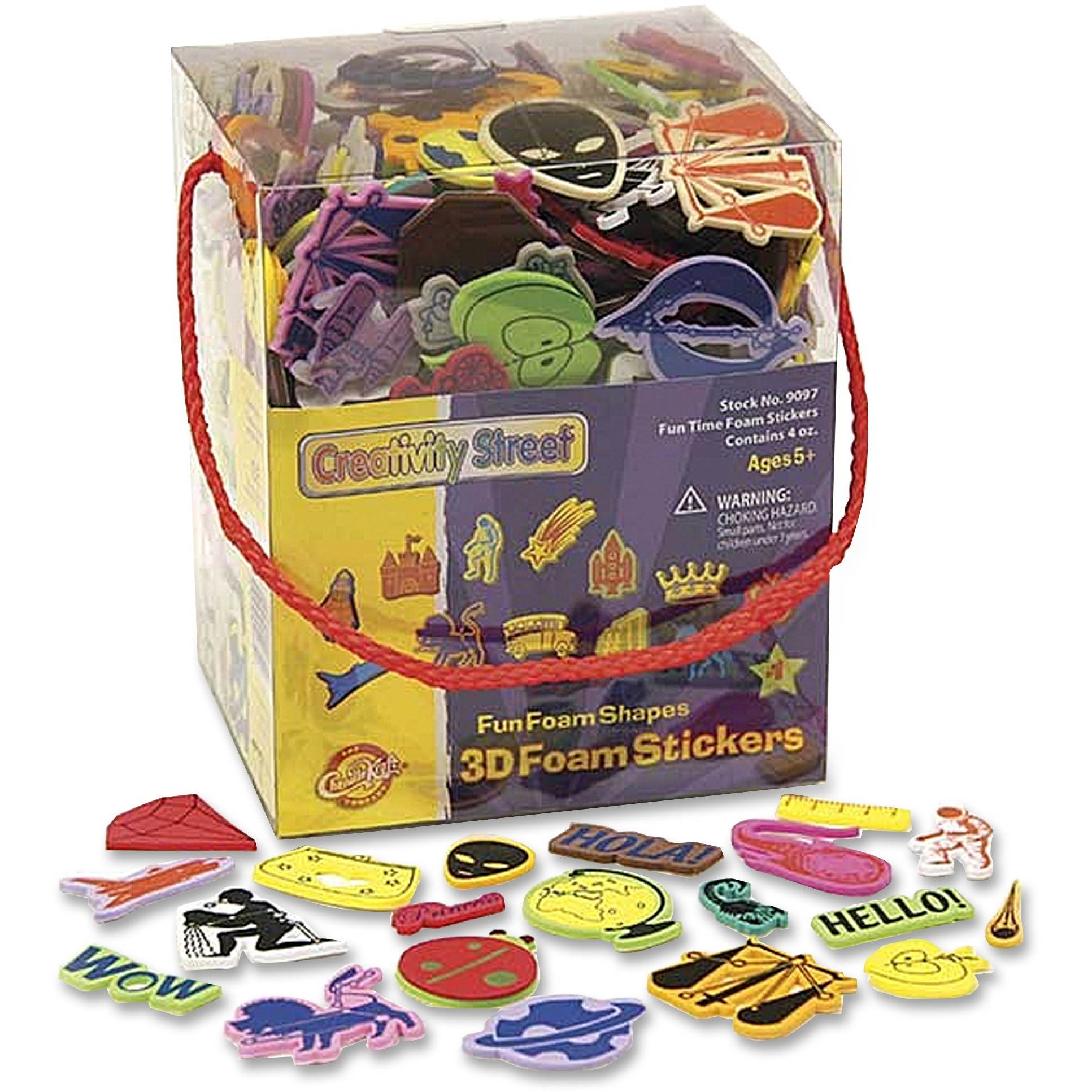 Creativity Street Fun Foam Shapes 3D Foam Stickers - 1 Each - Assorted - Foam  CKC9097