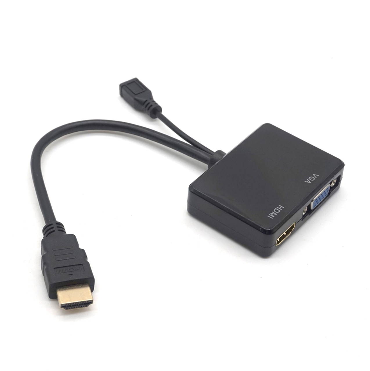 Weastlinks HDMI to VGA & HDMI Female Splitter with Audio Video Cable Converter Adapter For HDTV PC Monitor