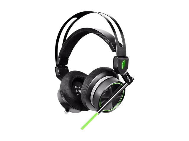 1MORE Spearhead VR Gaming Over-Ear Headphones Comfortable Headset with Super Bass, 7.1 Stereo Surround Sound, Dual Mic Noise Cancellation and LED Light for PC/PS4/XBOX/Smartphones - Black