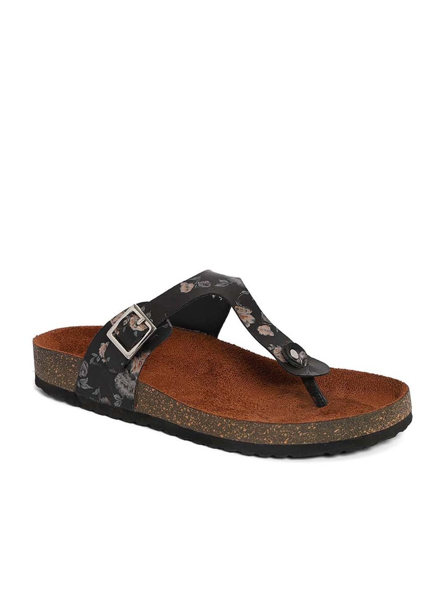 Mozafia Women's Black Thong Sandals