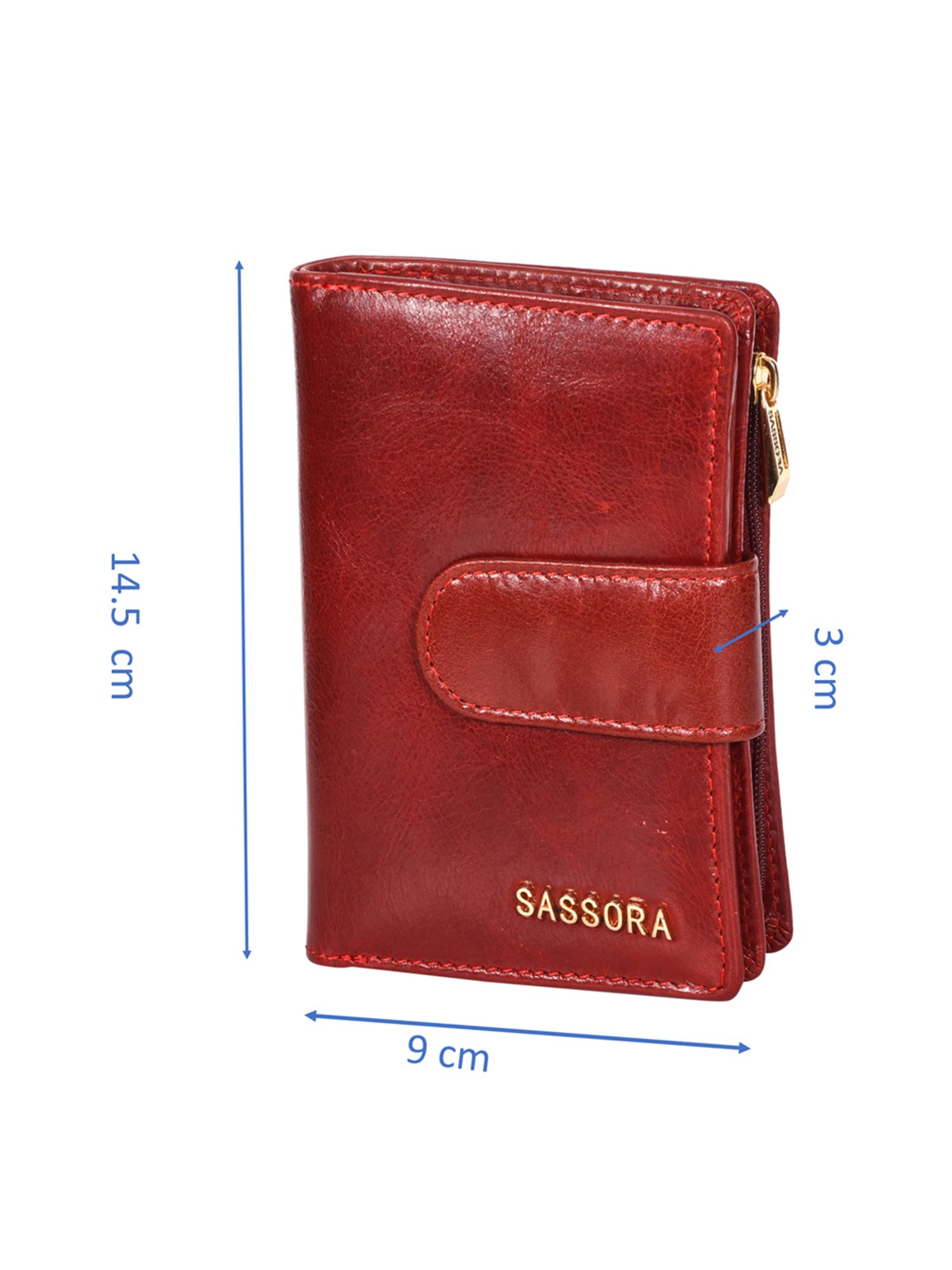 SASSORA Red Solid Rfid Bi-Fold Wallet for Women