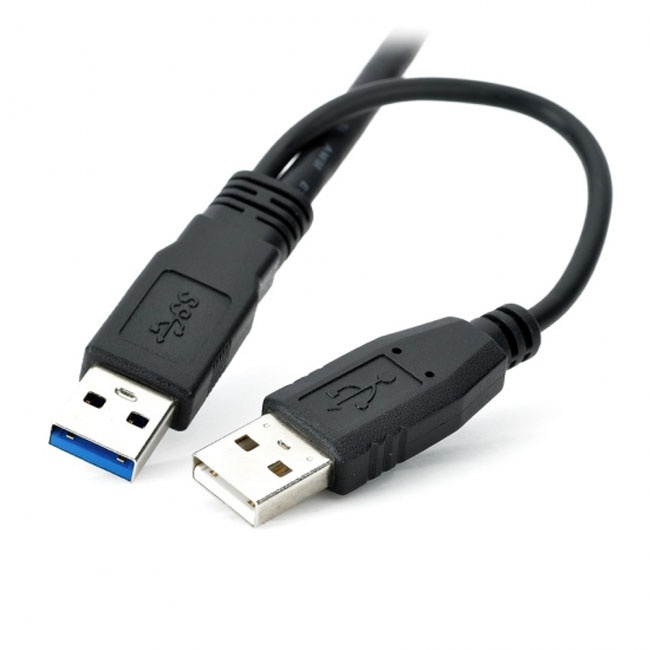 FVH Dual USB3.0 A Male to Micro USB 3.0 Y cable with Extra Power for Mobile HDD U3-029-0.5M