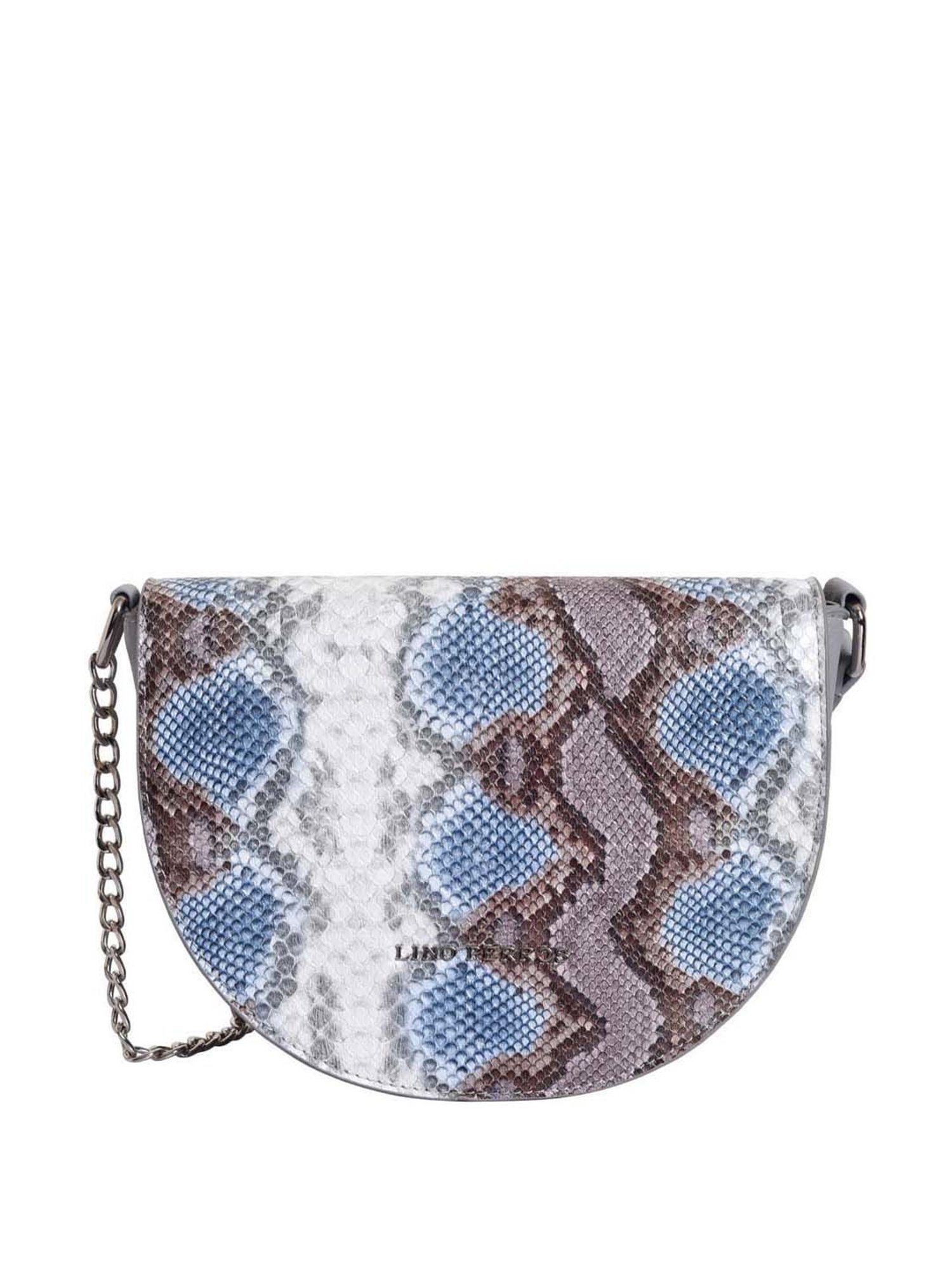 Lino Perros Blue Textured Medium Sling Handbag