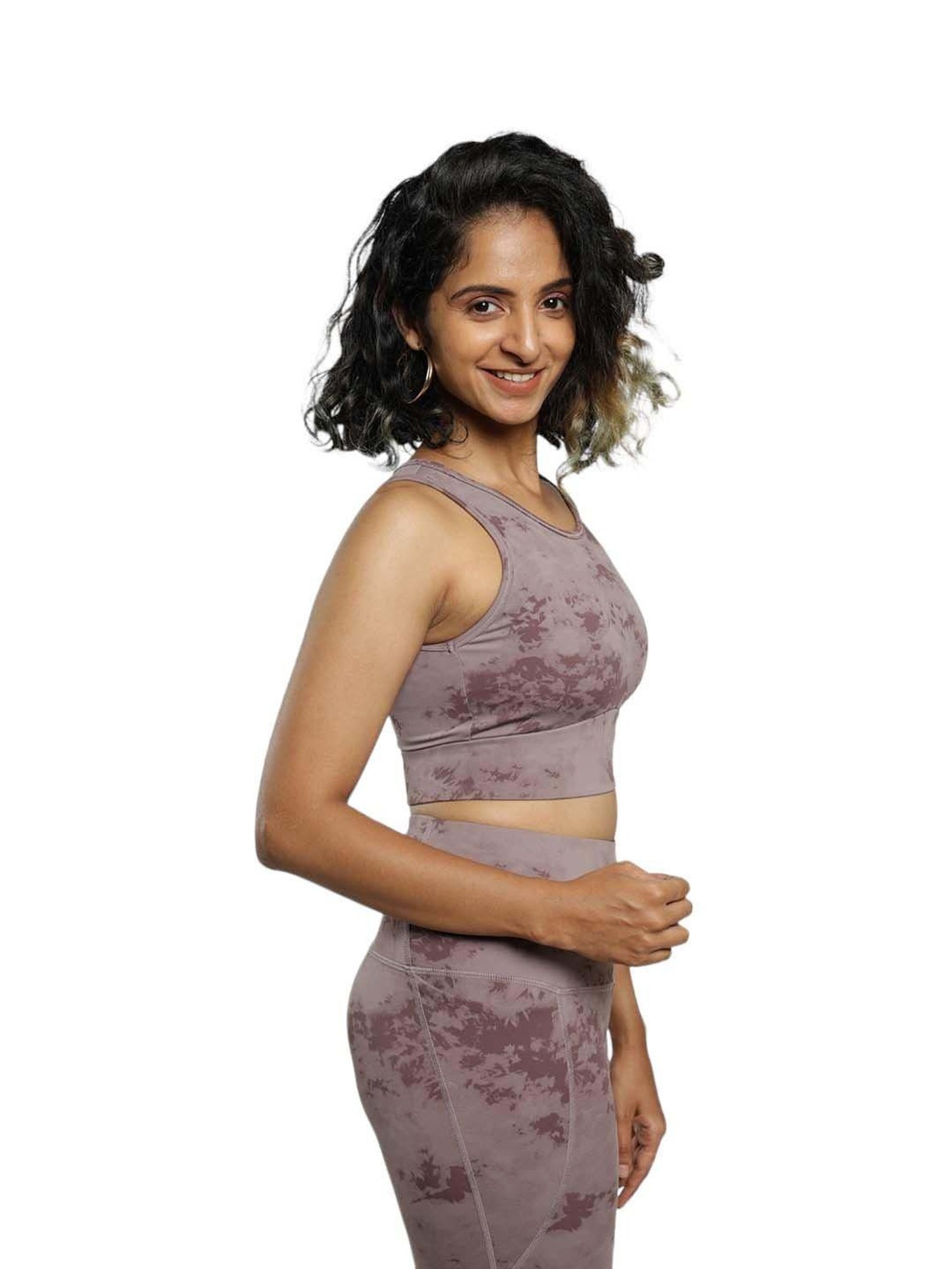 BlissClub Purple Printed Sports Bra