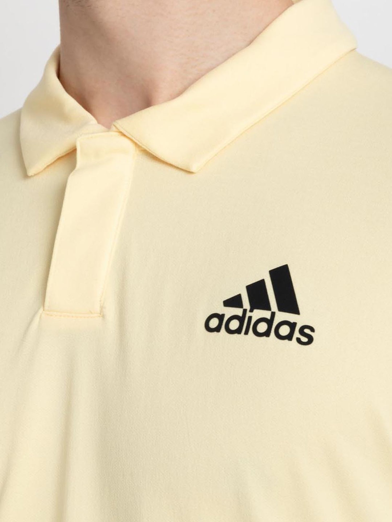 Adidas Yellow Regular Fit Sports Polo
