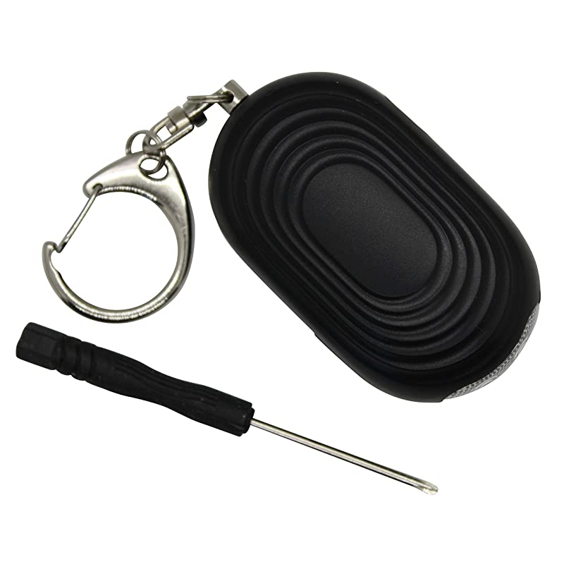 Safe Personal Safety Keychain Alarm Loud 130 dB Self Defense Security Siren Panic Button Pull Pin Bright LED Light Includes Mini Screwdriver Batteries For Women Elderly Men Children