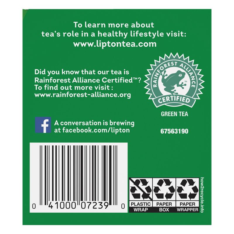 Lipton White Mangosteen Peach Green Tea Superfruit - 20ct