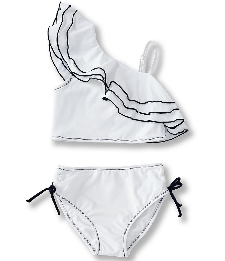 Habitual Big Girls 7-16 Ruffled-Off-The-Shoulder Tankini Top & Hipster Two-Piece Swimsuit