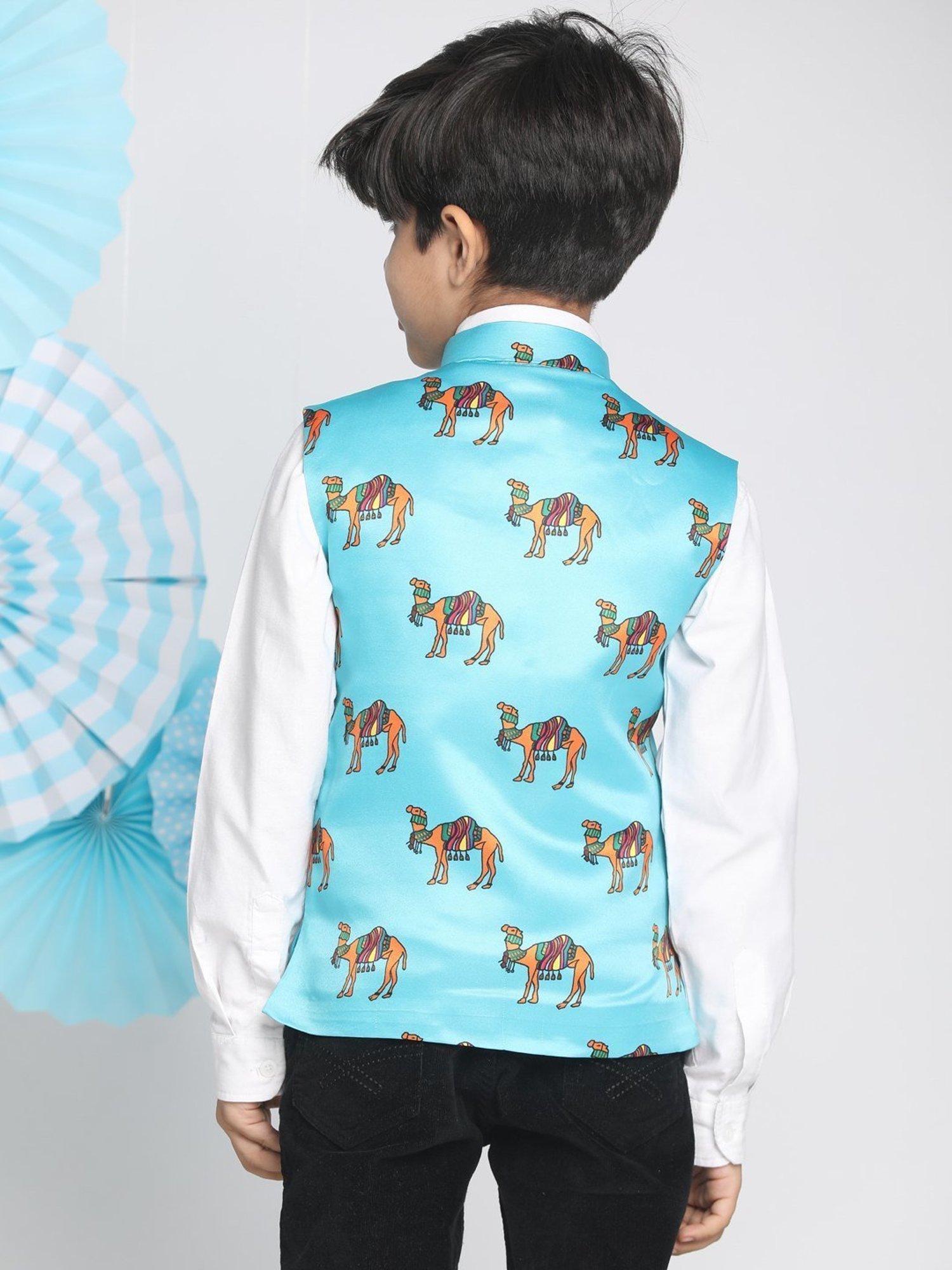 Crimsoune Club Kids Mint Solid Full Sleeves Blazer