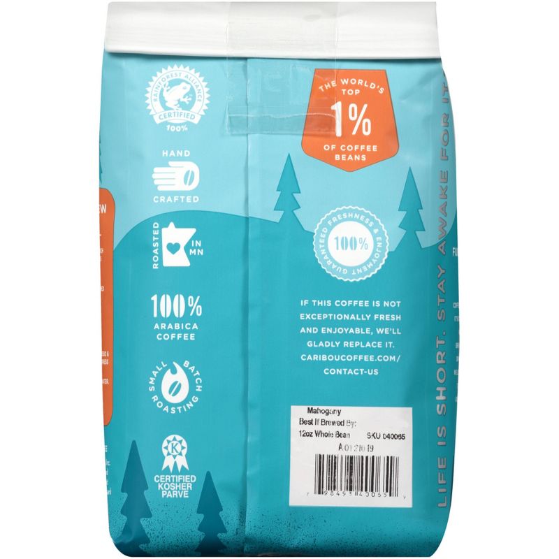 Caribou Coffee Mahogany Dark Roast Whole Bean Coffee - 12oz