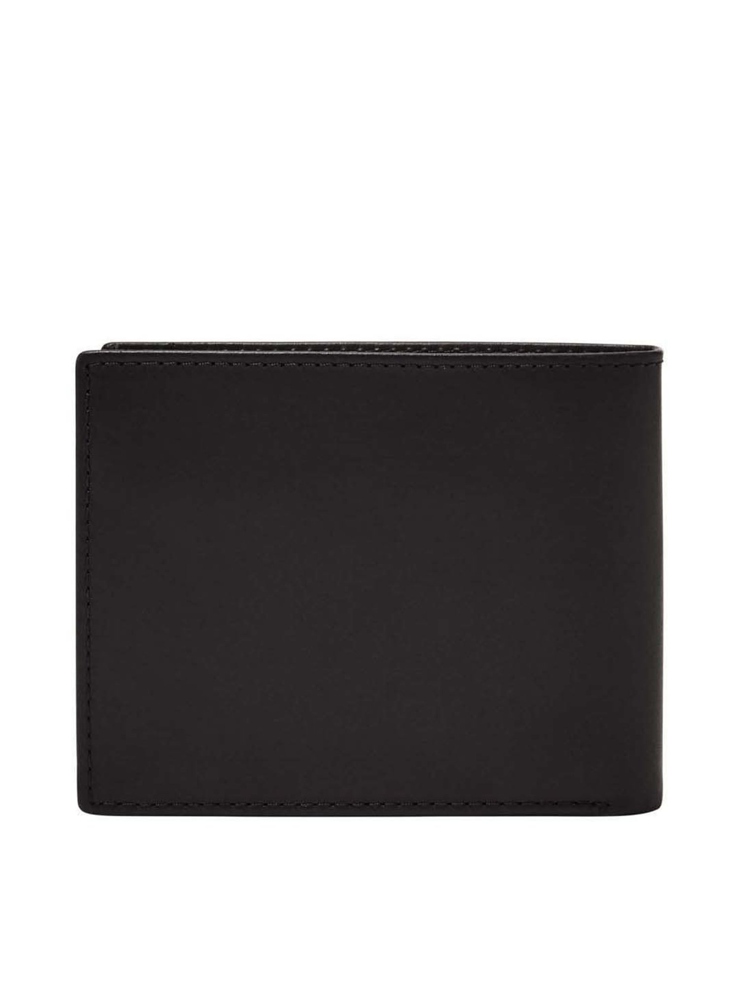 Fossil Derrick Black Leather Bi-Fold Wallet for Men