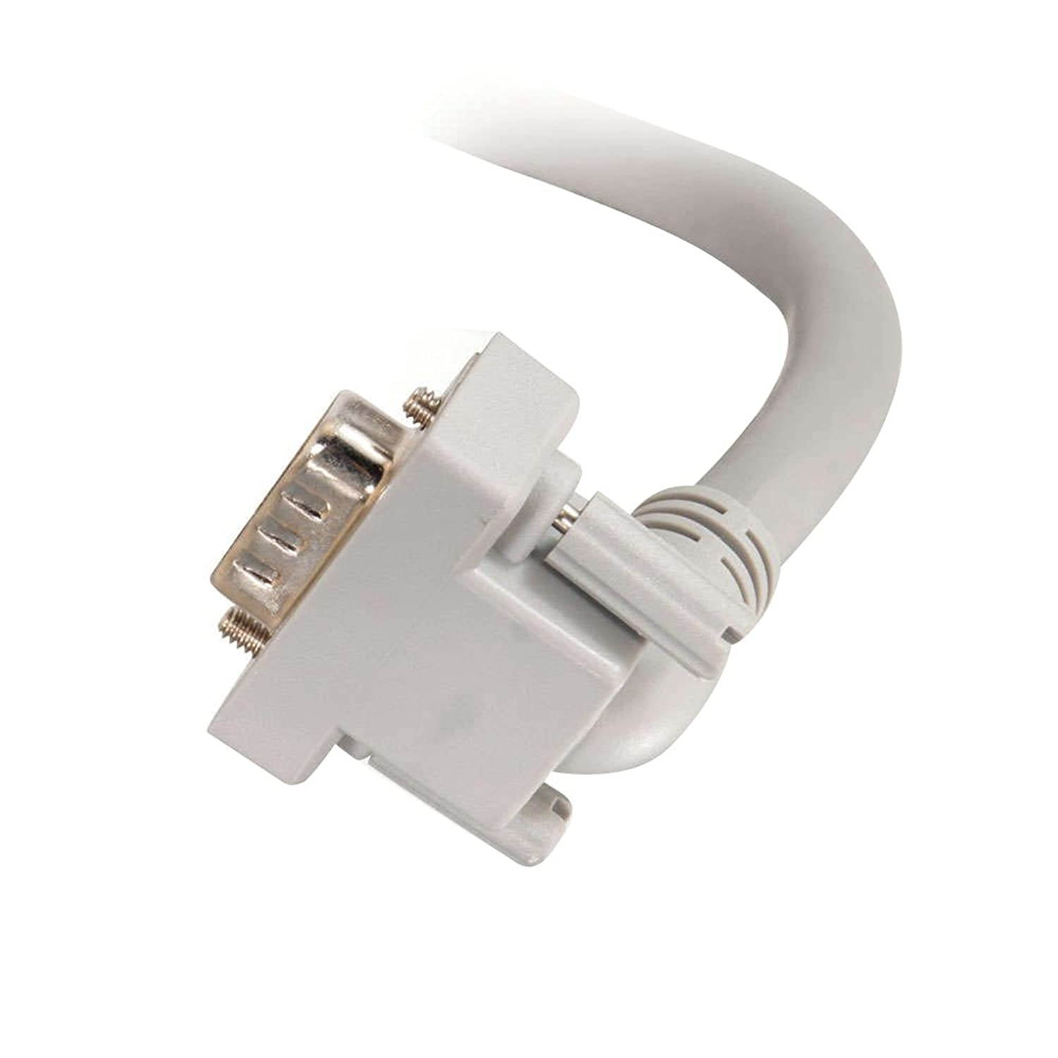 C2G 52002 VGA Cable - Premium Shielded HD15 SXGA M/M Monitor Cable with 90&deg; Upward-Angled Male Connector, Gray (6 Feet, 1.82 Meters)