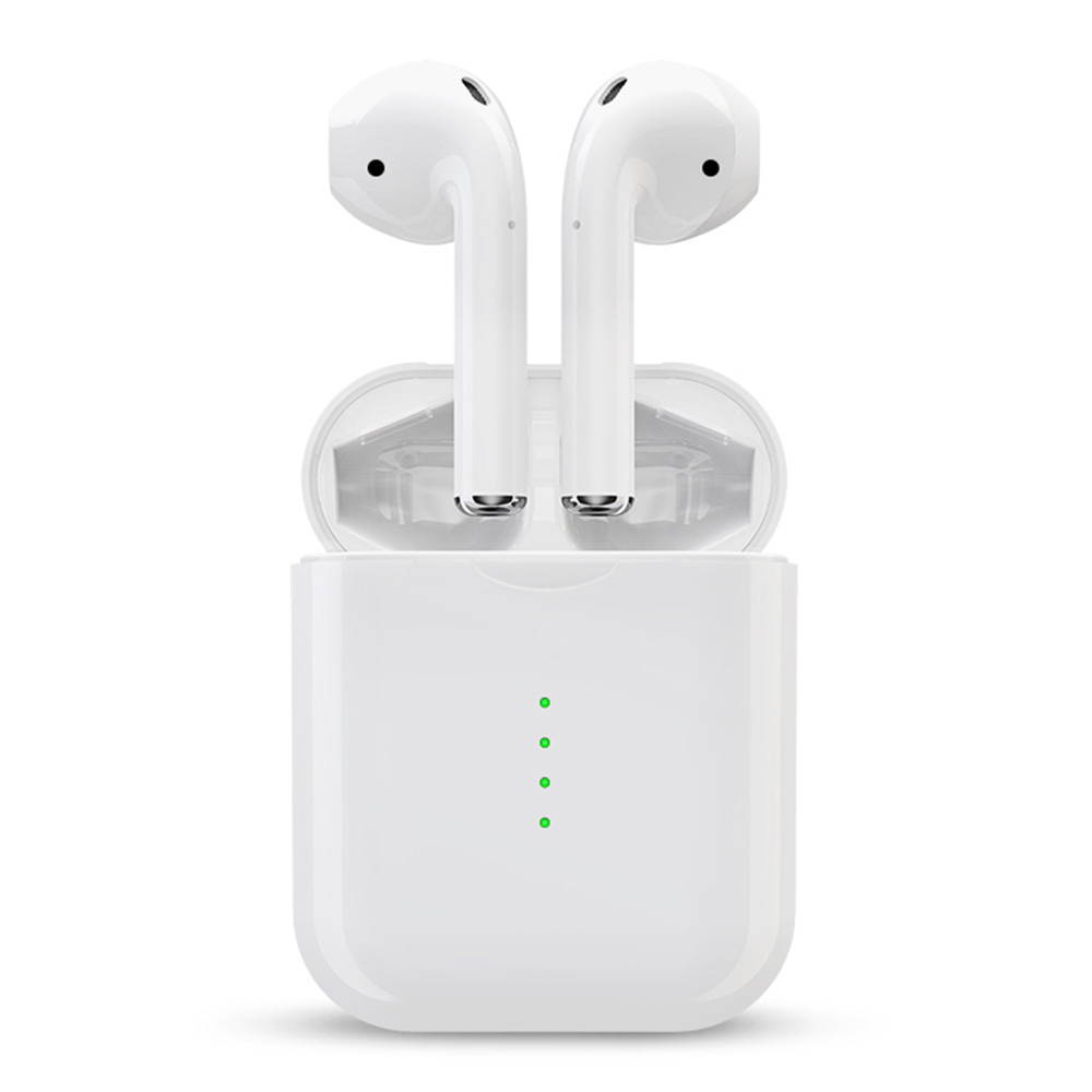 i10 TWS Bluetooth V5.0 Binaural Earbuds Stereo In-ear Earphone With Charging base- WHITE
