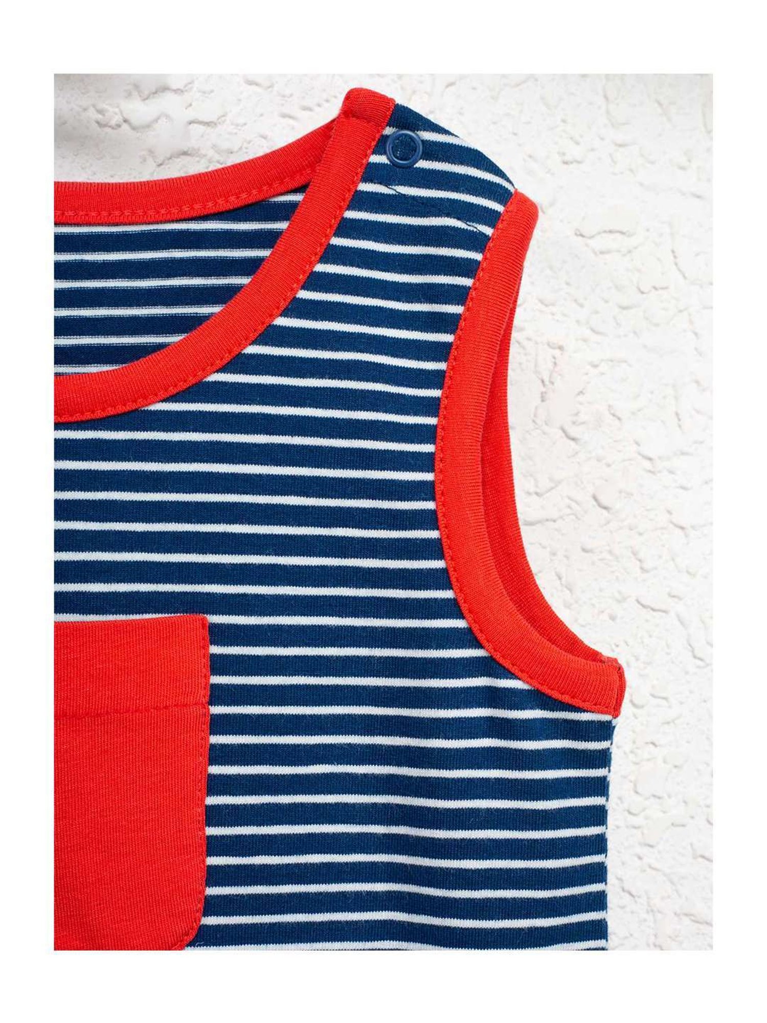 Nino Bambino Kids Blue & Red Cotton Striped Romper