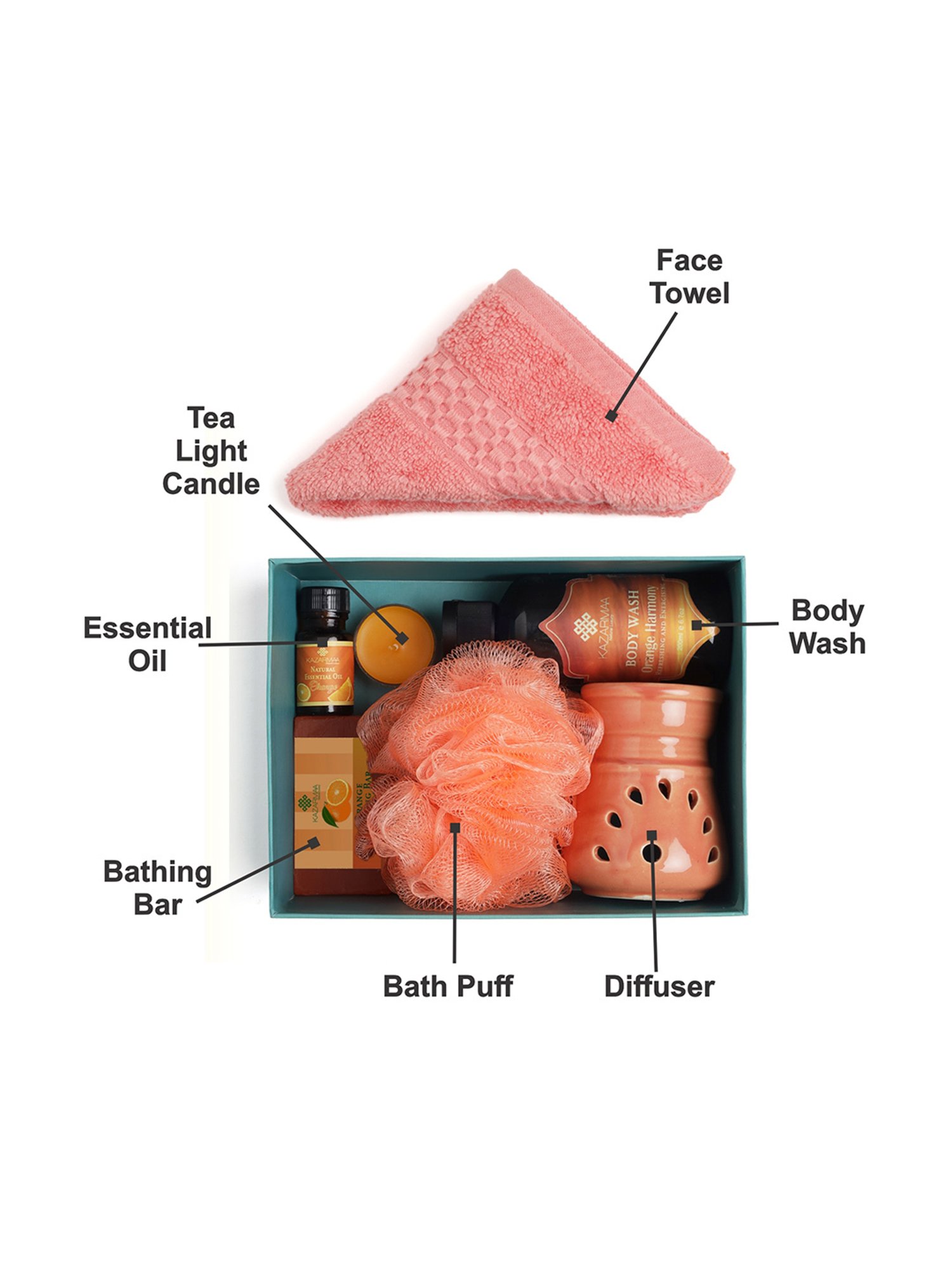 Kazarmaa Luxury Orange Bath & Spa Gift Box