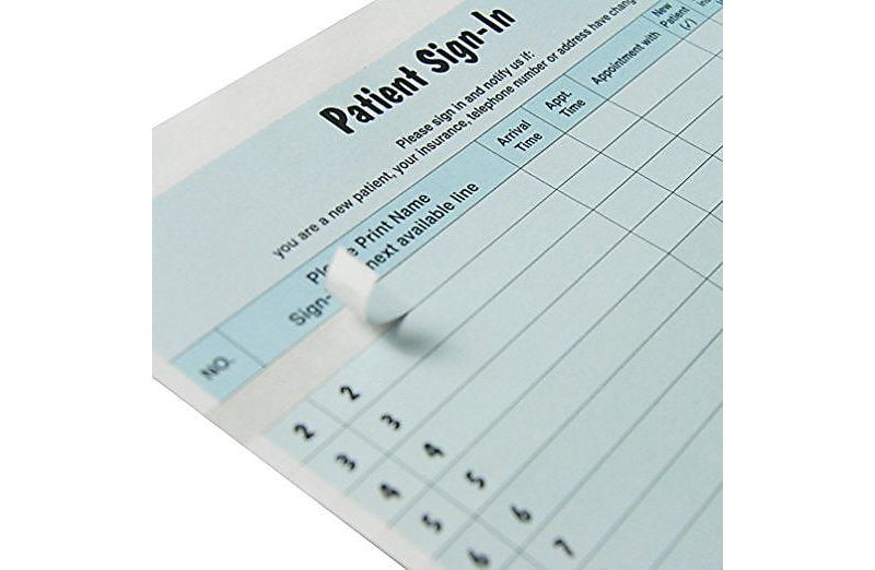 Tabbies Patient Sign-In Label Forms 8 1/2 x 11 5/8 125 Sheets/Pack Salmon 14530