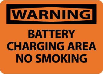 NMC W468PB-WARNING, BATTERY CHARGING AREA NO SMOKING, 10X14, PS VINYL (1 EACH)