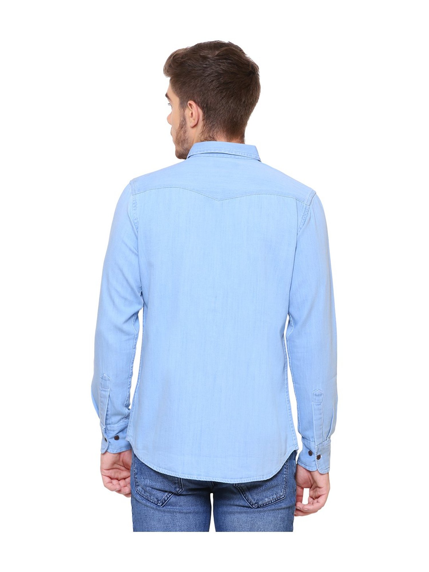 Southbay Light Blue Solid Slim Fit Shirt