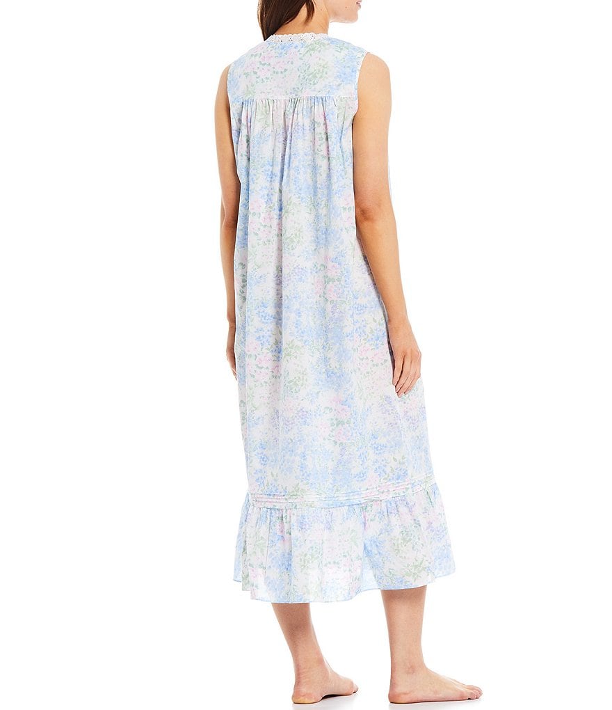 Eileen West Watercolor Floral Print Lawn Woven Ballet Nightgown