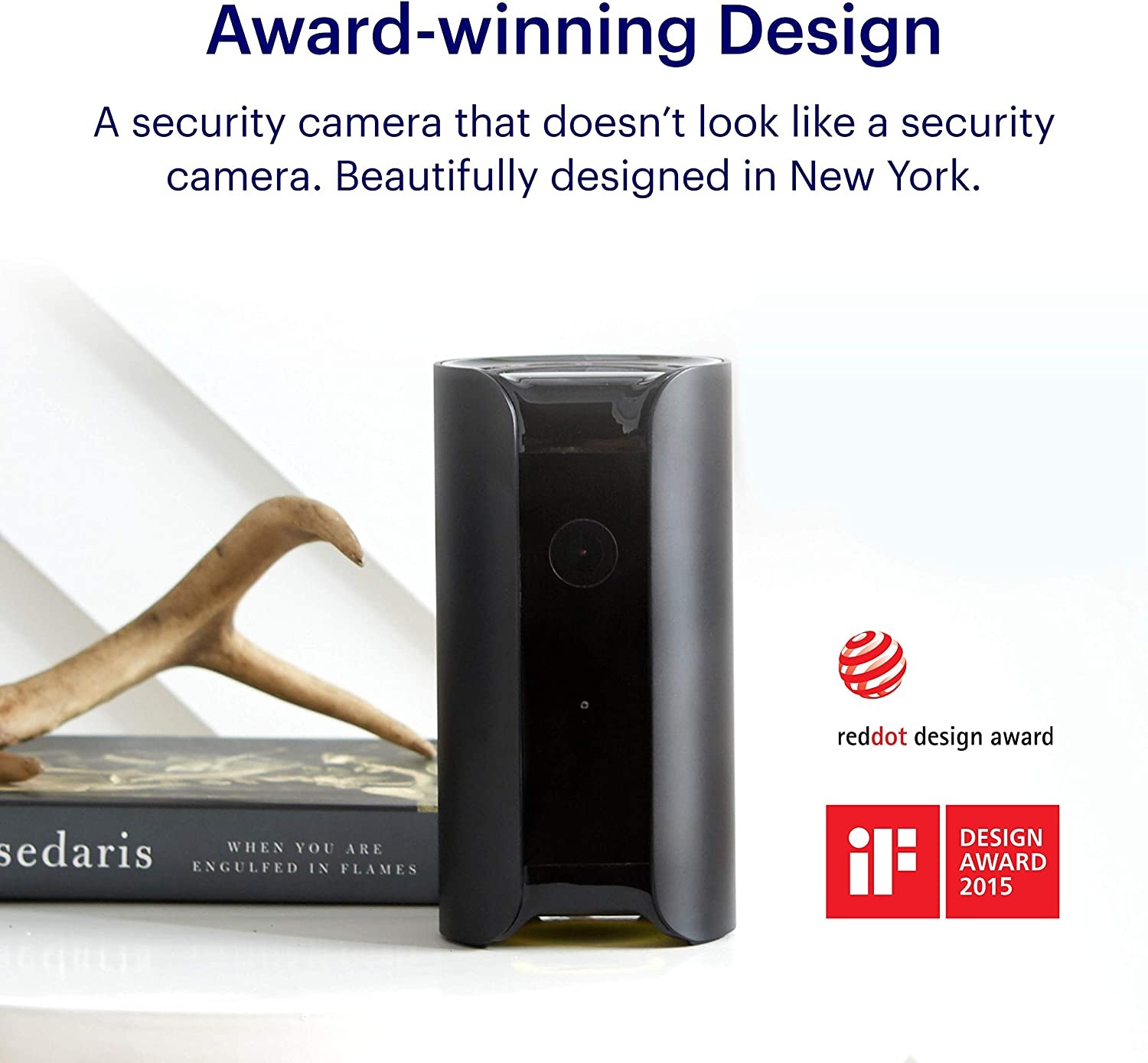 Canary View Indoor Home Security Camera with Premium Service (1 YR FREE Incl.) | 1080p HD, 2-Way Talk, 30-Day Video History, Person Detection, One-tap to Police, Alexa, Google, Baby Monitor, WiFi IP