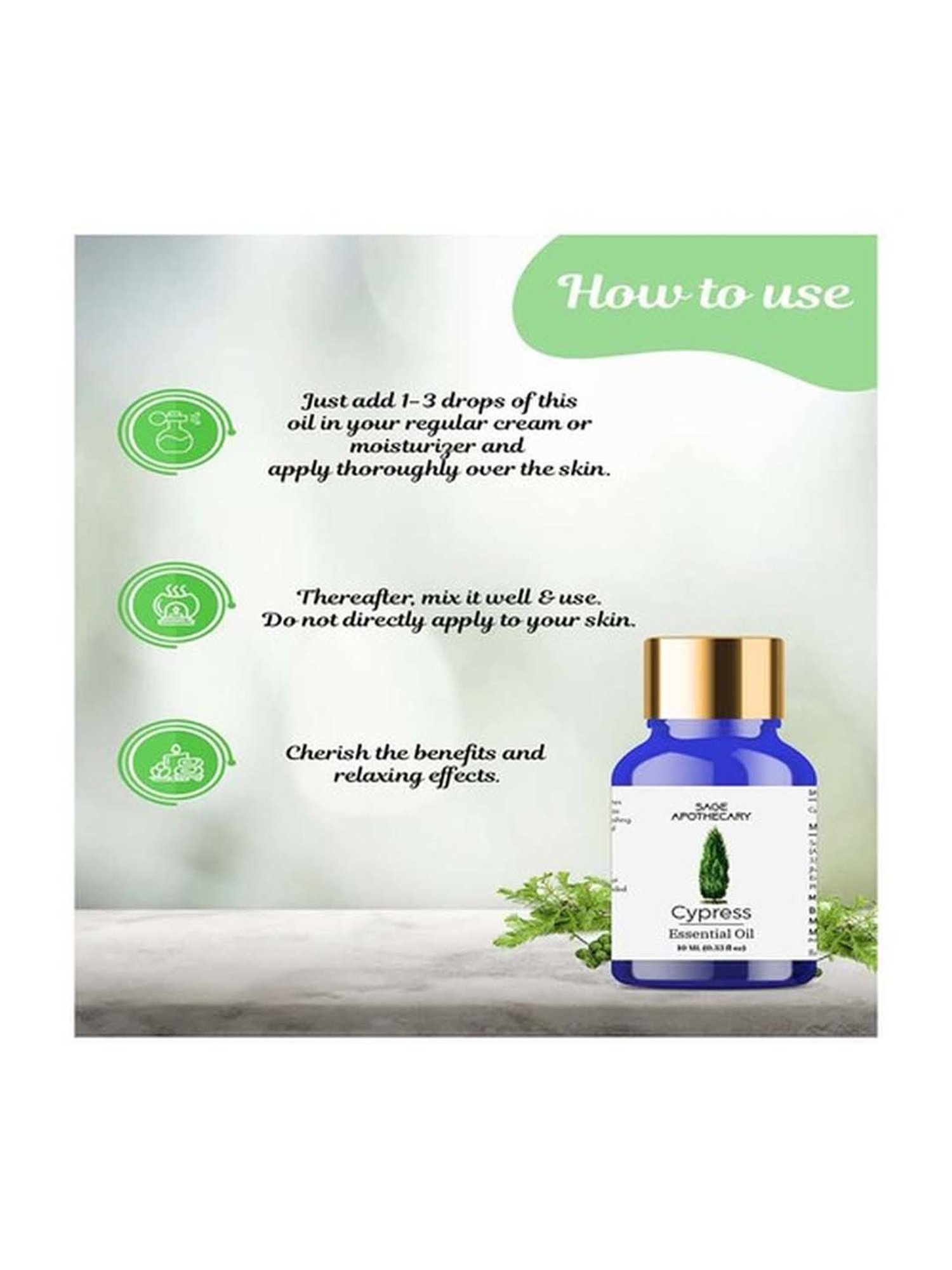 Sage Apothecary Cypress Essential Oil - 10 ml