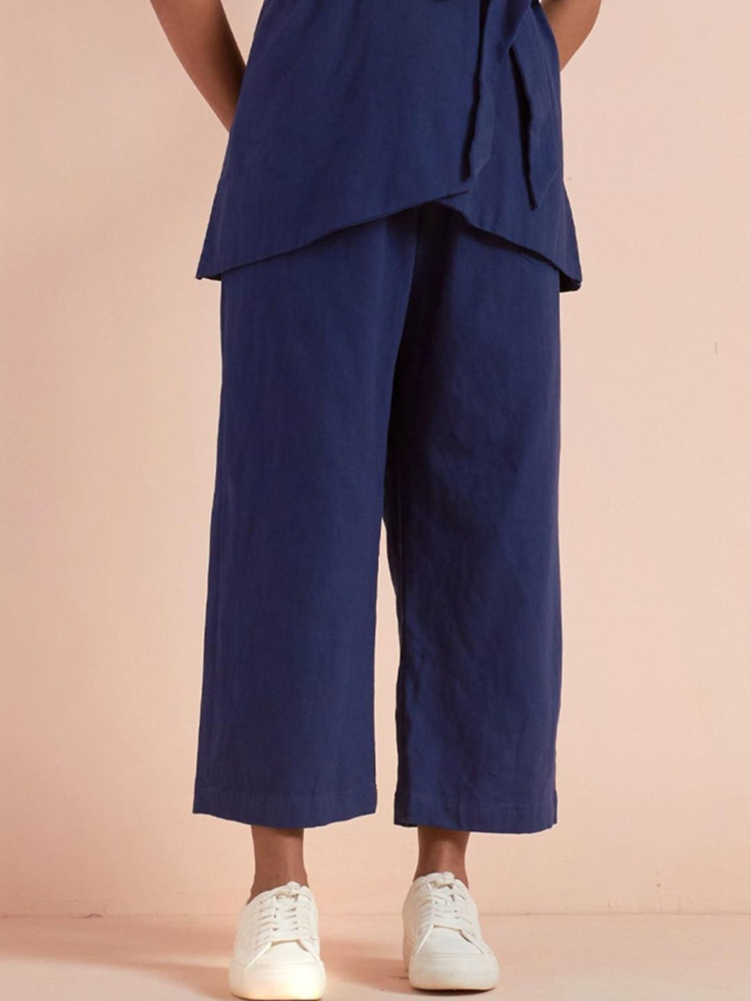 Priya Chaudhary Dark Blue Yasha Twill Cotton Pant