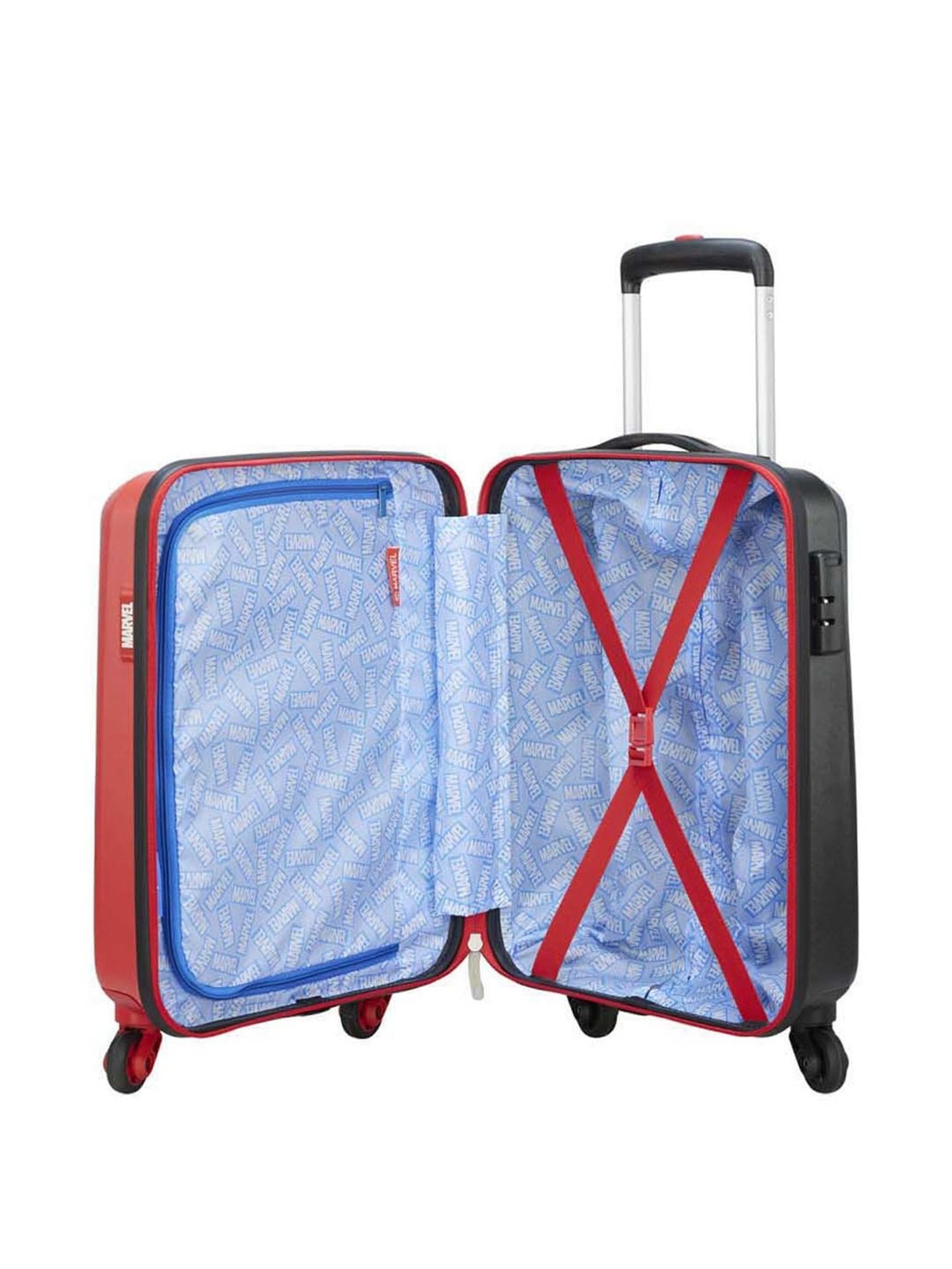 Skybags Marvel Red & Black Textured Hard Small Trolley Bag - 36 cm