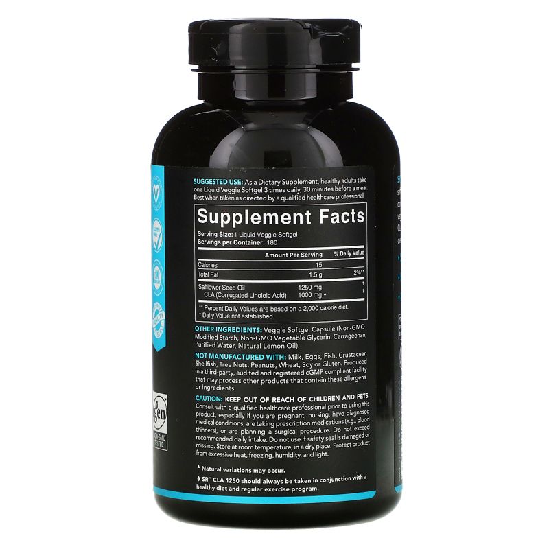 Sports Research CLA 1250, 1,250 mg, 180 Veggie Softgels, Dietary Supplements