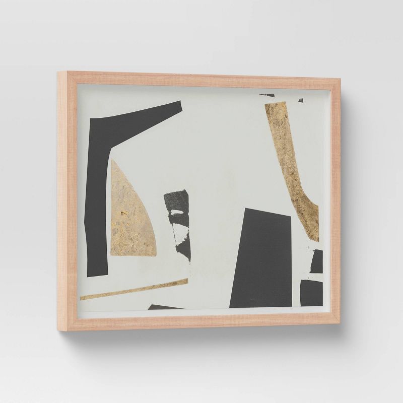 16" x 20" Abstract Framed Wall Art White/Black/Gold - Project 62™