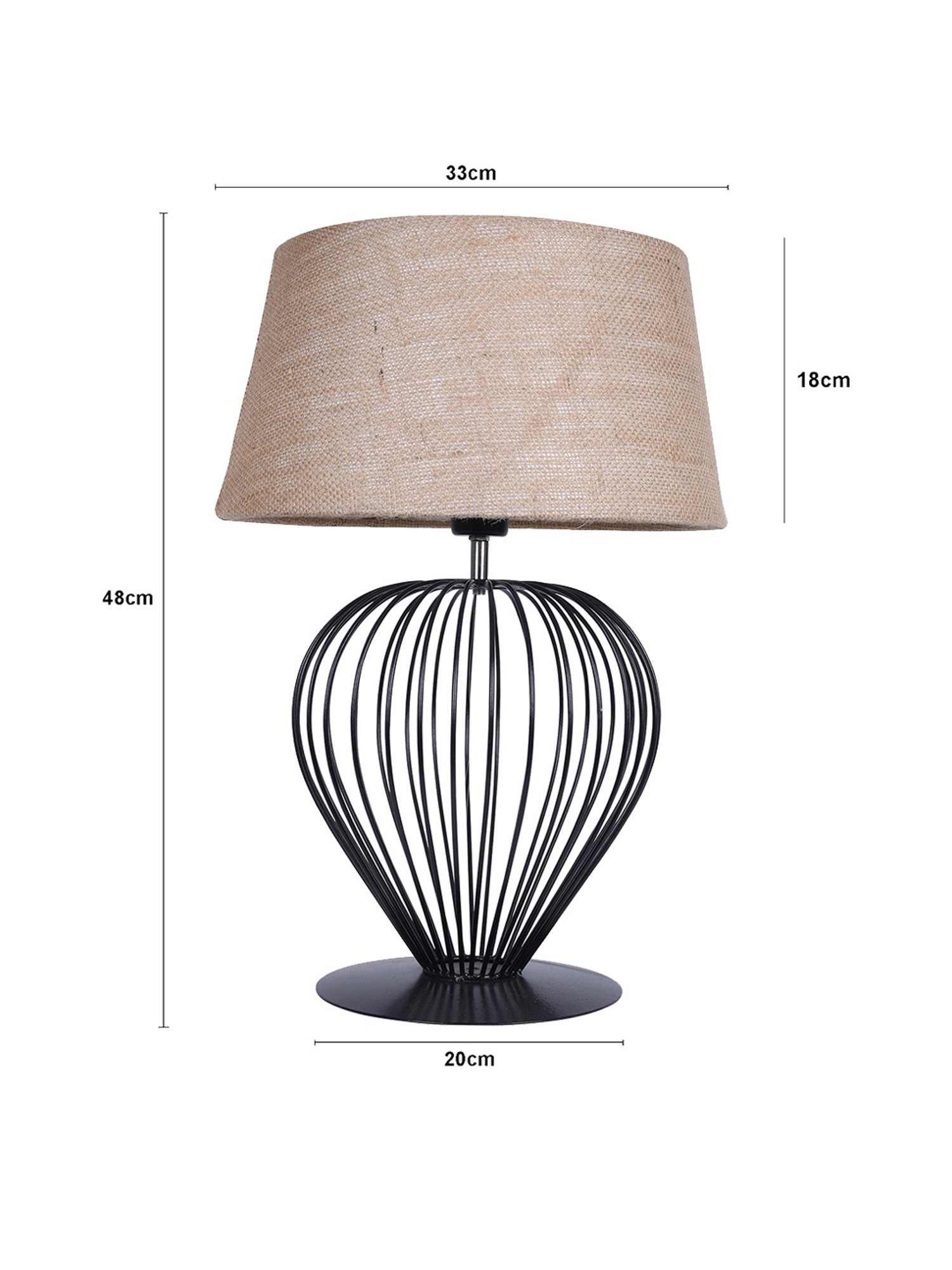 Homesake Brown Minimalist Small Bedside Table Lamp with Hollowed