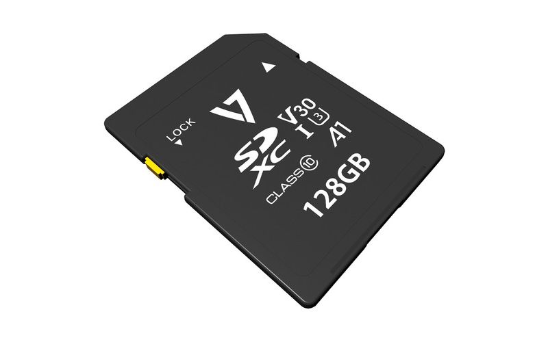 V7 VPSD128GV30U3 128 GB Class 10/UHS-III (U3) SDXC - 95 MB/s Read - 30 MB/s Write - 5 Year Warranty