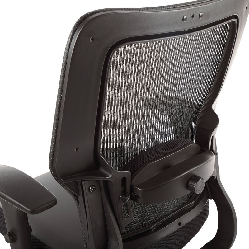 Vertical Mesh Back Chair with Bonded Leather Seat Black - OSP Home Furnishings