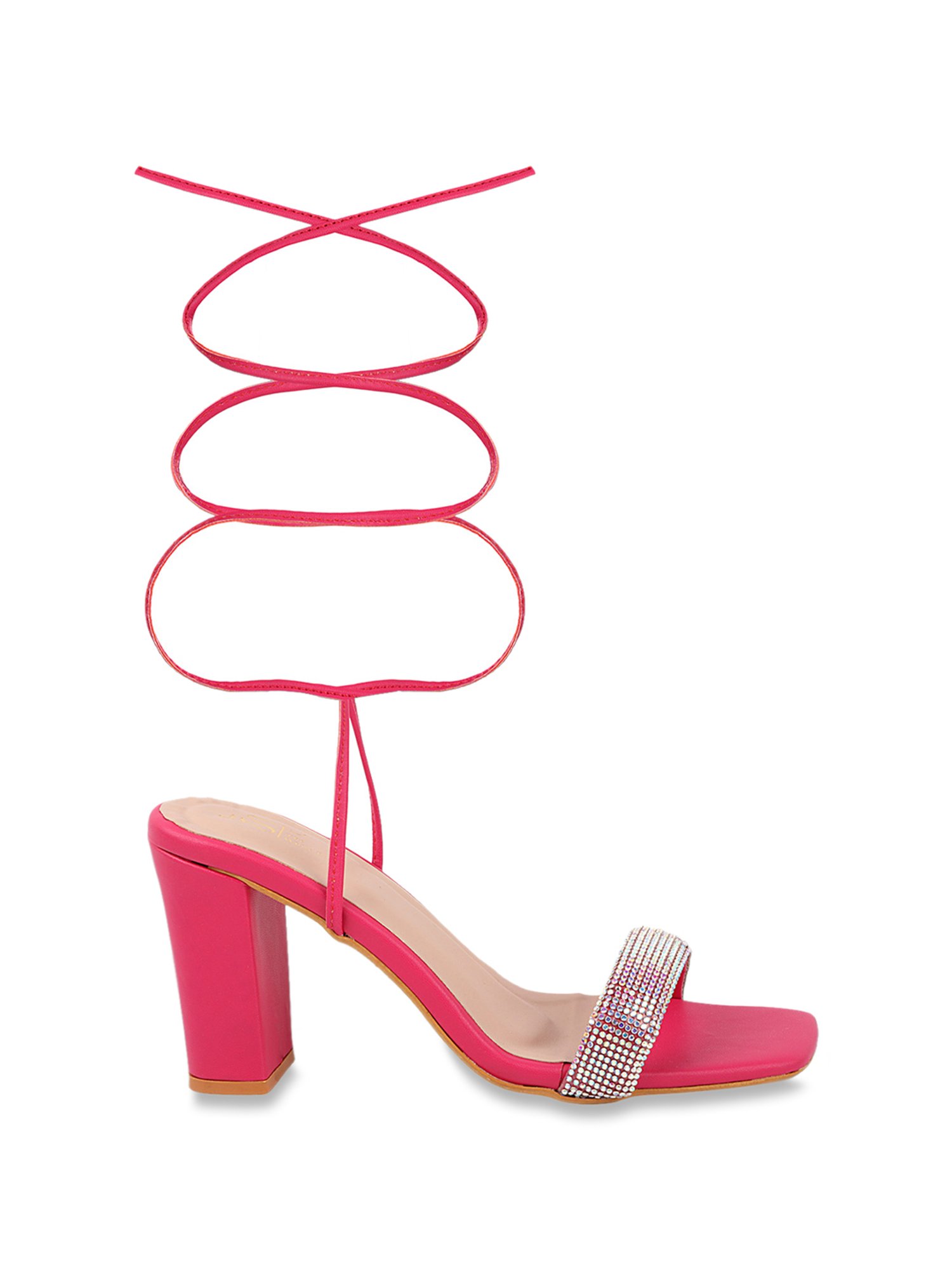 The White Pole Women's Pink Gladiator Sandals