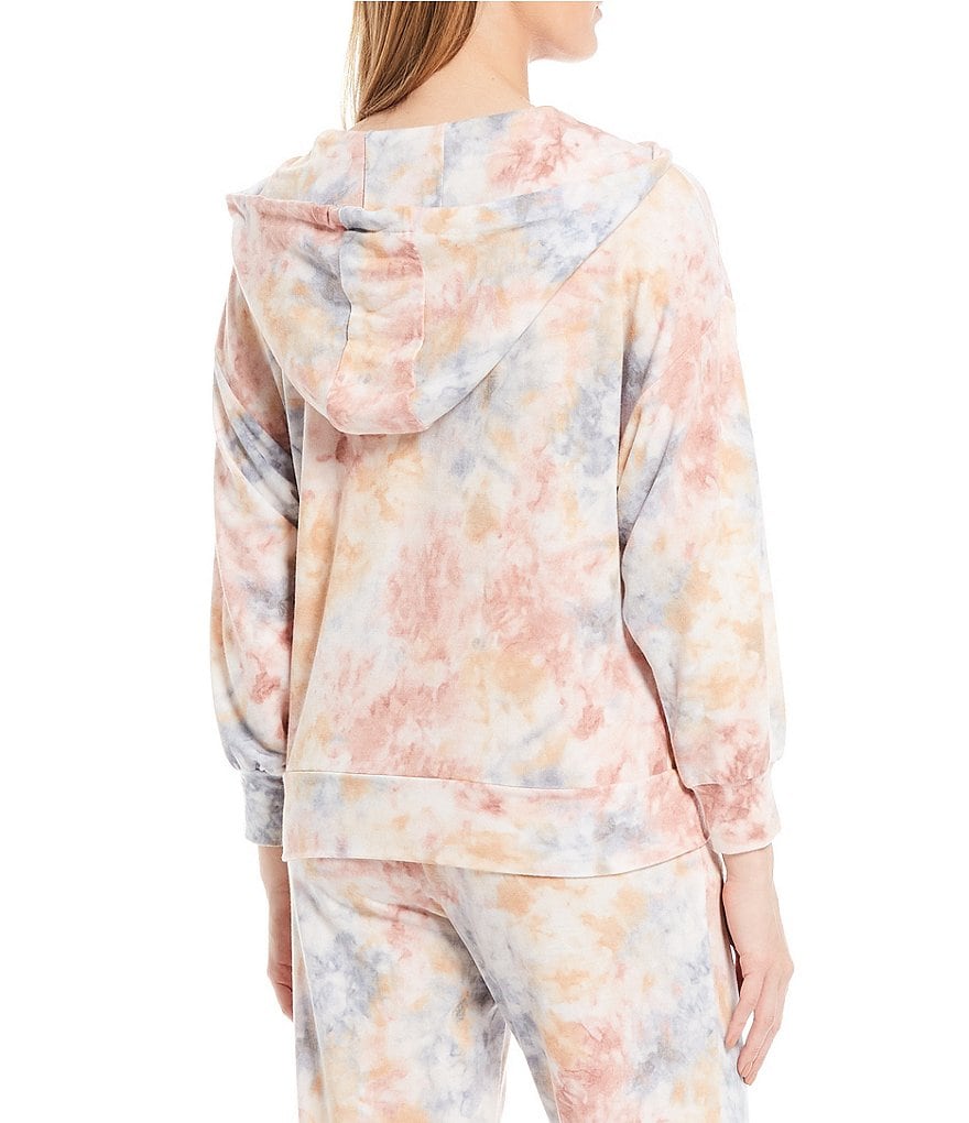 Karen Kane Short Sleeve Tie-Dye Hoodie