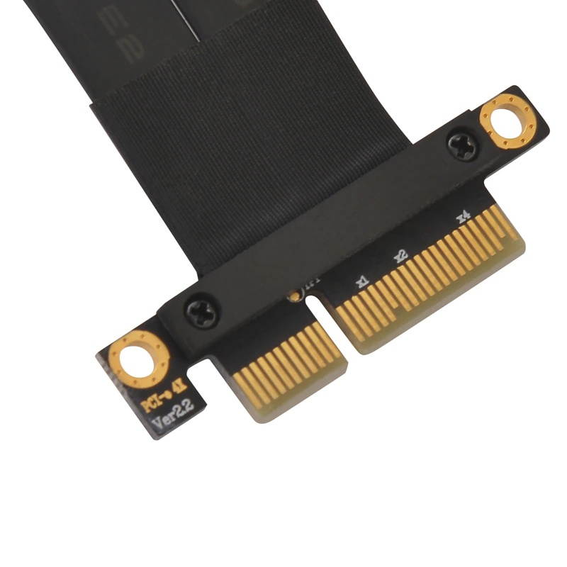 PCI-E 4X Riser Card Extender Flex Extension Cable Ribbon Adapter Converter PCI Express 4X Slot Connector Flat Cable for PC Black