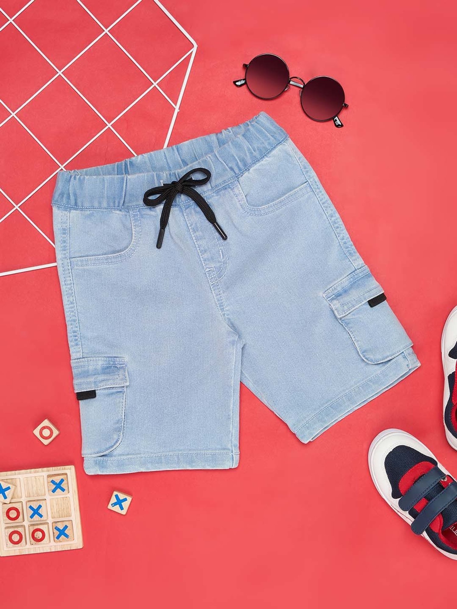 Pantaloons Junior Dusk Blue Regular Fit Shorts