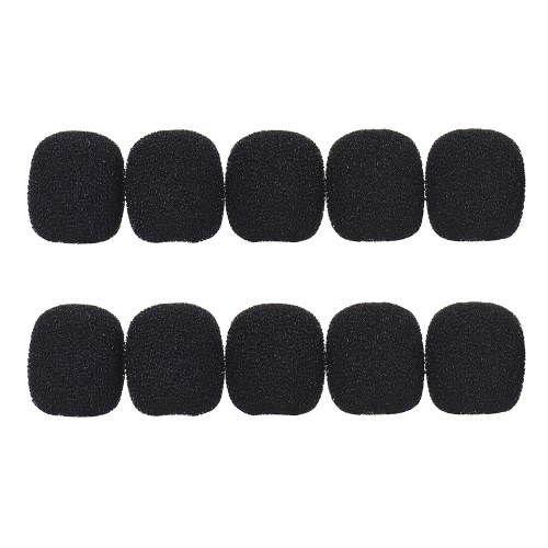 Andoer Mini Lapel Headset Microphone Windscreen Mic Foam Cover, Black 10-Pack