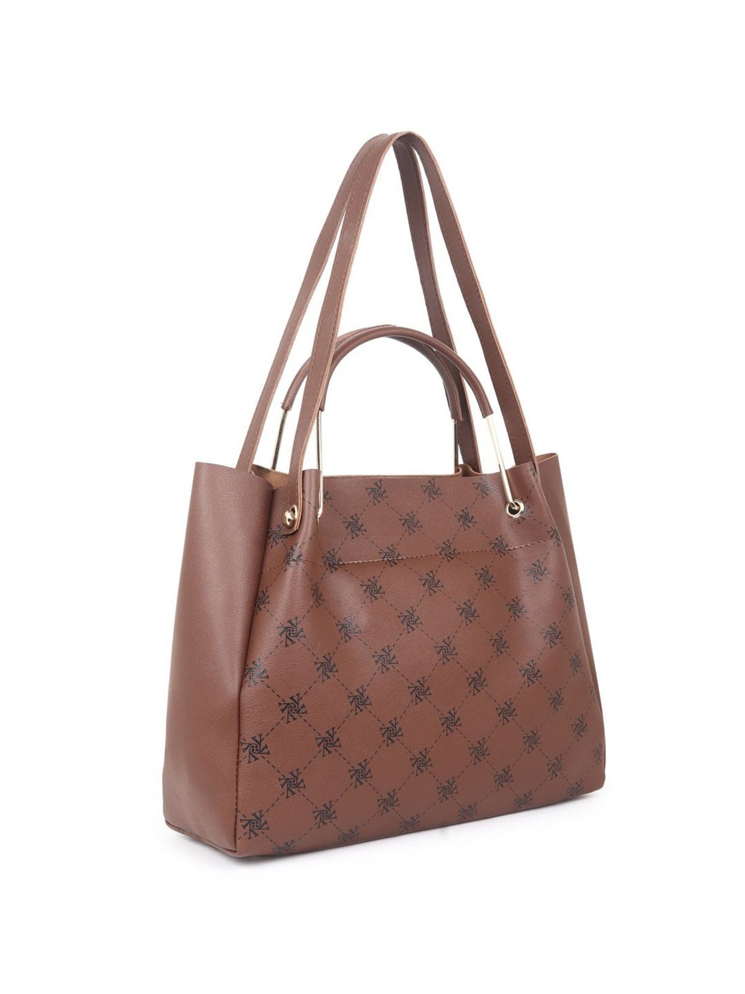 Yelloe Tan Synthetic Printed Shoulder Handbag with Sling Handbag