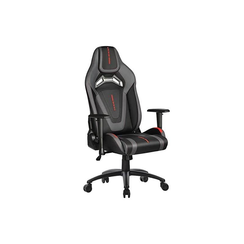 Gaming Chair Space Capsule Design Swivel Computer Game Chair Racing Style,Esports Video Gamer Chair, PU Leather Executive Office Desk Chair with Lift Headrest and Lumbar Support Gray