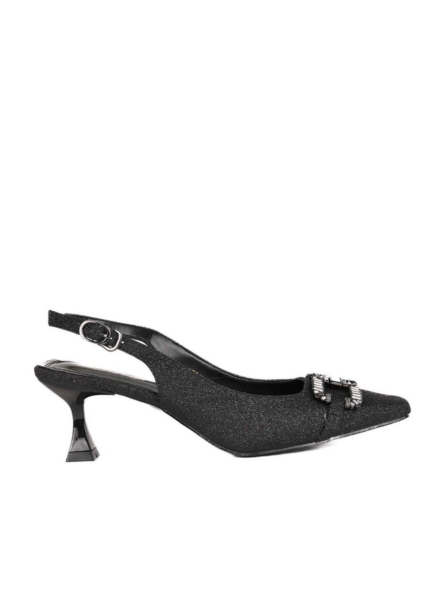 Ronnie Grey Women's Black Back Strap Stilettos