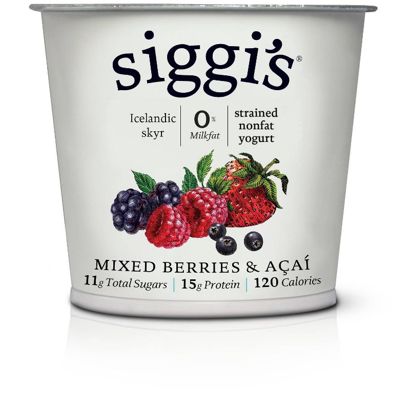 Siggi's Nonfat Acai & Mixed Berries Icelandic Style Greek Yogurt - 5.3oz