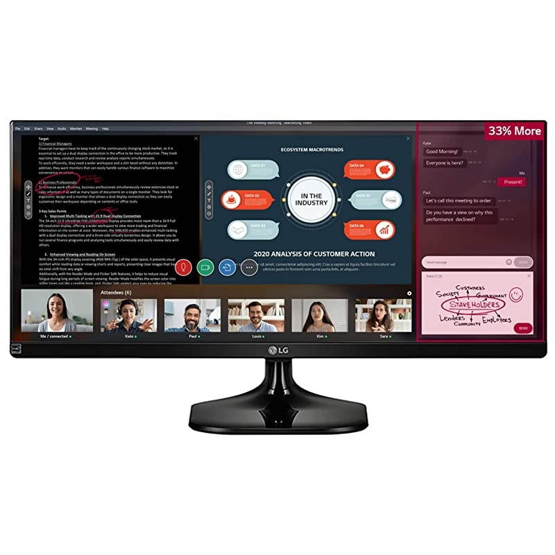 25UM58-P 25'' UltraWide 21:9 IPS Full HD Monitor with sRGB 99% and On-Screen Control with Screen Split