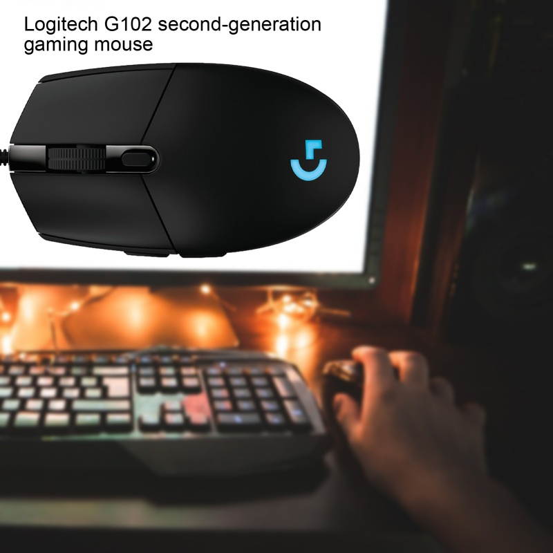 for Logitech G102 6 Buttons 6000DPI Mouse Optical USB Wired Gaming Mouse for Windows 7/8/10/Vista/XP