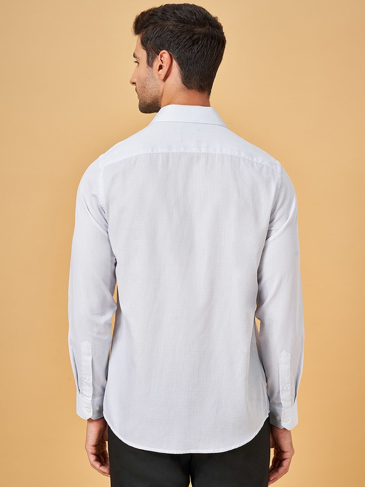 Peregrine by Pantaloons Sky Blue Cotton Slim Fit Shirt
