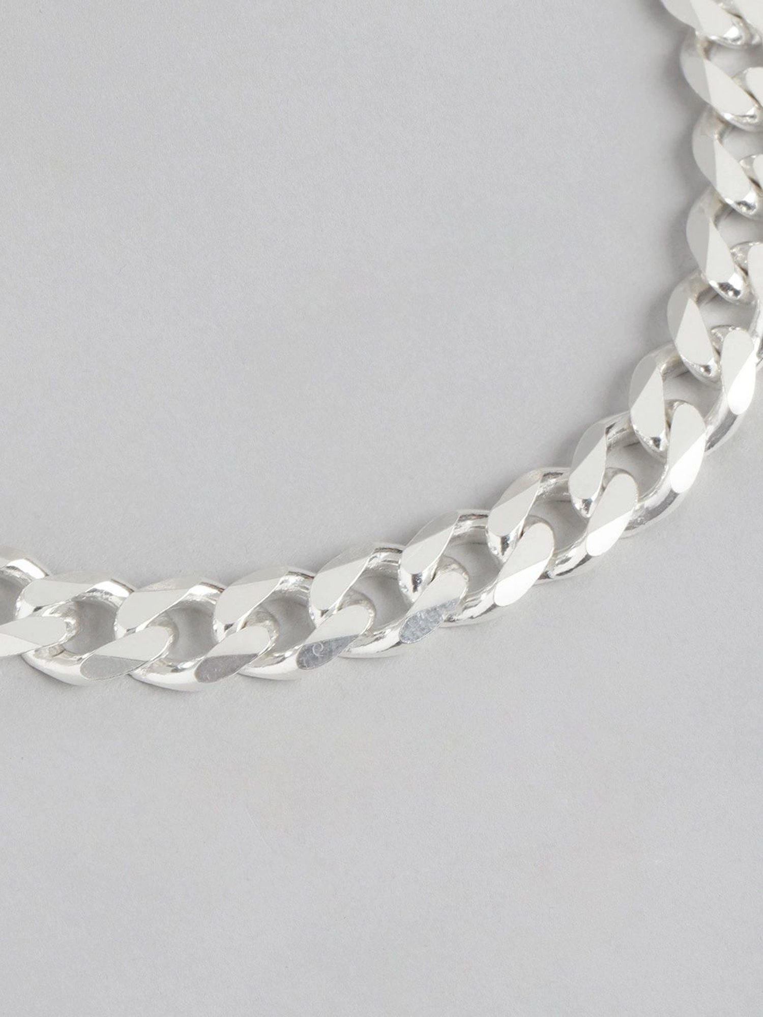 Zavya Classic Silver Elegance Men's 925 Sterling Silver Plated Bracelet