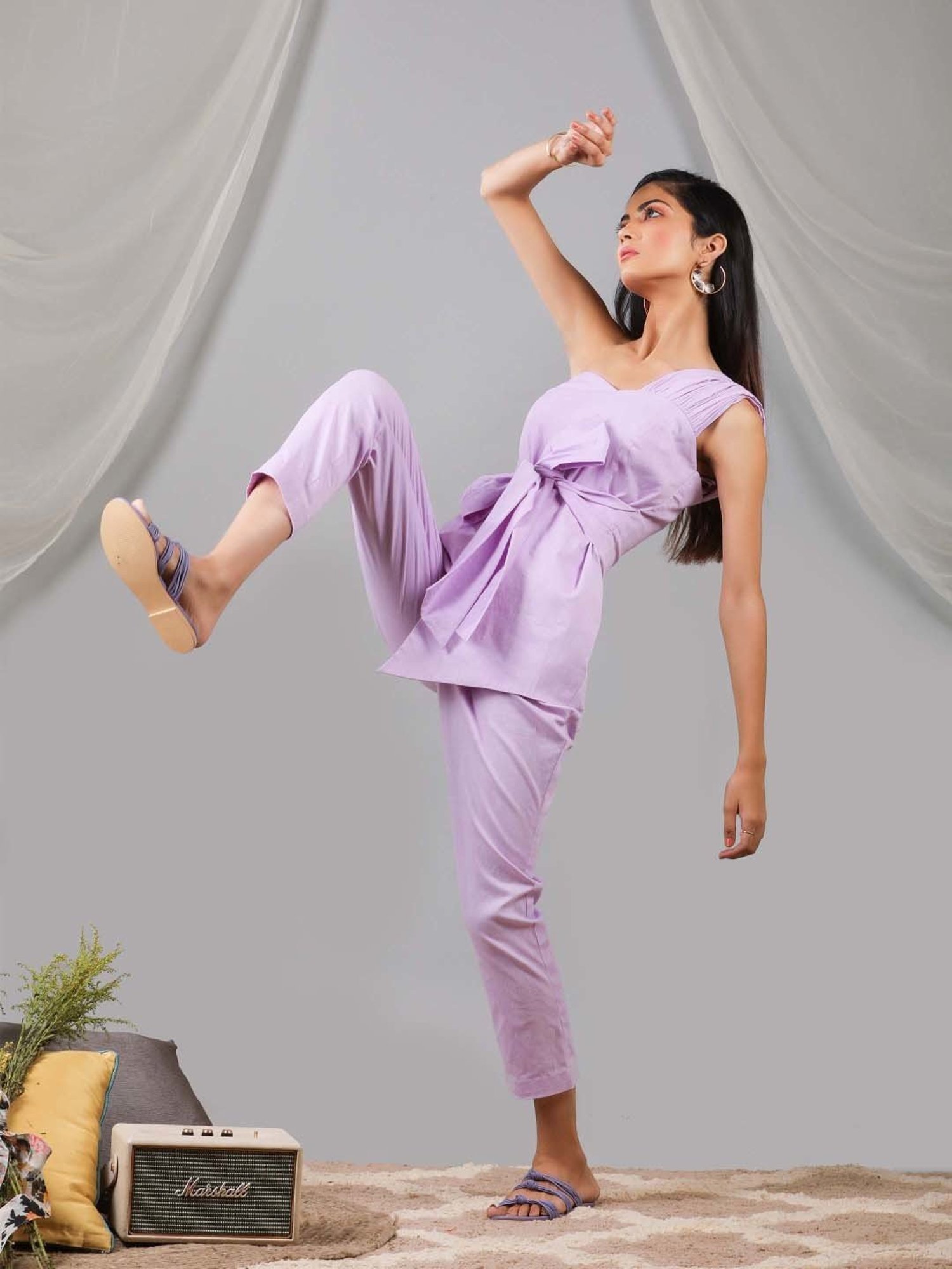 KAORI BY SHREYA AGARWAL Lilac Cotton Jumpsuit